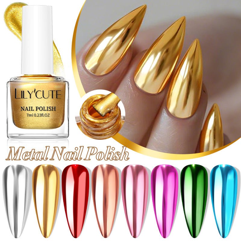 Quick - dry Metallic Mirror Nail Polish, No Baking Required - Serenity Spaces