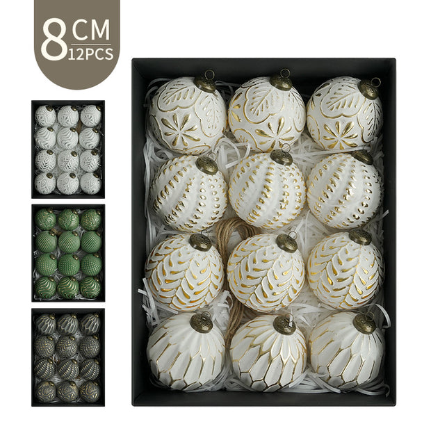 8cm Ancient Christmas Ball Decorative Ornaments