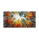 Modern Brich Treescape Landscape Canvas Artwork Handpainted Orange Forest Thick Oil Painting Natural Home Wall Decor - Serenity Spaces