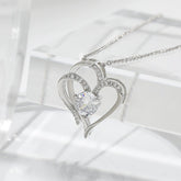 Zircon Double Love Necklace With Rhinestones Ins Personalized Heart - shaped Necklace Clavicle Chain Jewelry For Women Valentine&