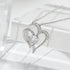 Zircon Double Love Necklace With Rhinestones Ins Personalized Heart - shaped Necklace Clavicle Chain Jewelry For Women Valentine&