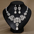 Rhinestone Pearl Earrings And Necklace Set Women - Serenity Spaces