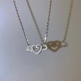 Vintage Gothic Heart Crown Angel Wings Pendant Necklaces For Women Fashion Exquisite Love Shape Clavicle Chain Choker Jewelry Fashion Jewelry - Serenity Spaces