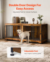 Dog Crate Furniture 75 In Indoor Wooden Dog Kennel With Divider And Tray - Serenity Spaces
