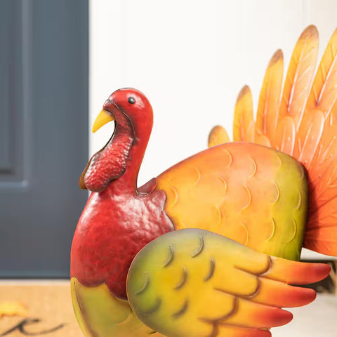 21.5 In. H Thanksgiving Metal Turkey Porch Decor
