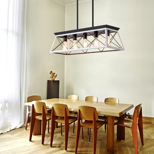 5 Lamps Farmhouse Chandelier Dining Room White - No Bulbs Unavailable Platform - Temu - Serenity Spaces