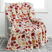Throw Blank under $5!  Fall Decor Throw Blanket, Soft Warm Autumn Maple Leaves Thanksgiving Throws Nap Blankets for Living Room Couch Bed Chair Dorm