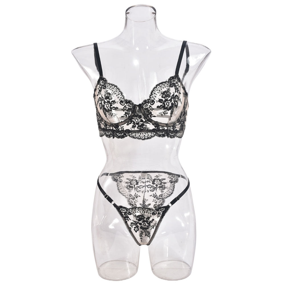 Sexy Mesh Embroidered Sexy Lingerie Suit Women - Serenity Spaces
