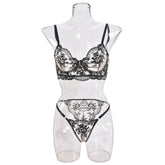 Sexy Mesh Embroidered Sexy Lingerie Suit Women - Serenity Spaces