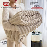 Soft Wind Bubble Velvet Blanket Warm Solid Rabbit Fur Blankets Double - sided Thickening Cover Throw Warm Fur Blanket - Serenity Spaces