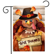 Thankful Turkey Thanksgiving Garden Flag