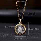 St. Benedict Necklace with Cross Charm - Serenity SpacesSt. Benedict Necklace with Cross Charm