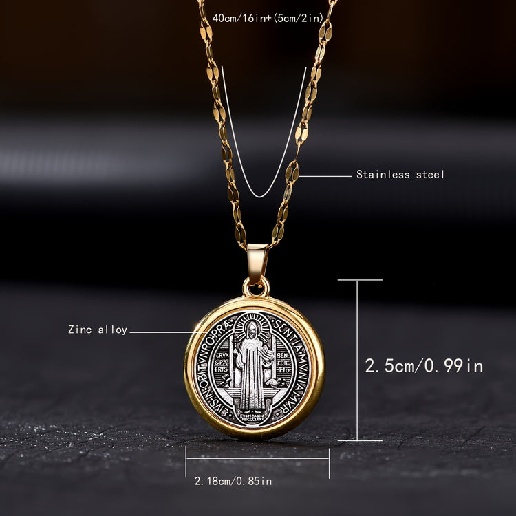 St. Benedict Necklace with Cross Charm - Serenity SpacesSt. Benedict Necklace with Cross Charm