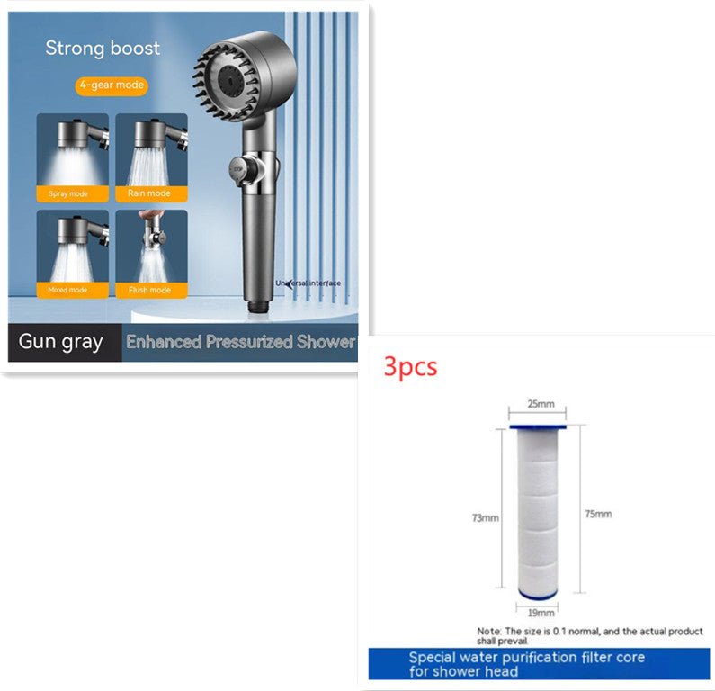 The Third Gear Adjustable Strong Supercharged Shower Head Household Bath Shower Hose Shower Head - Serenity Spaces