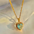Colorful Rhinestones Heart - shped Necklace Love Gold Clavicle Chain Ins Personalized Jewelry For Women Valentine&