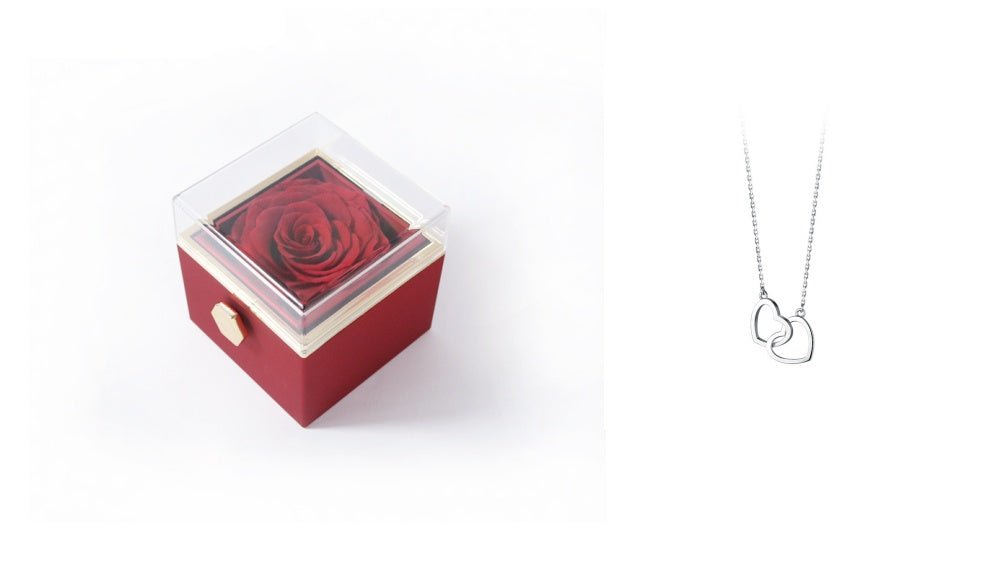 Fashion Acrylic Rotating Rose Jewelry Box - Serenity Spaces