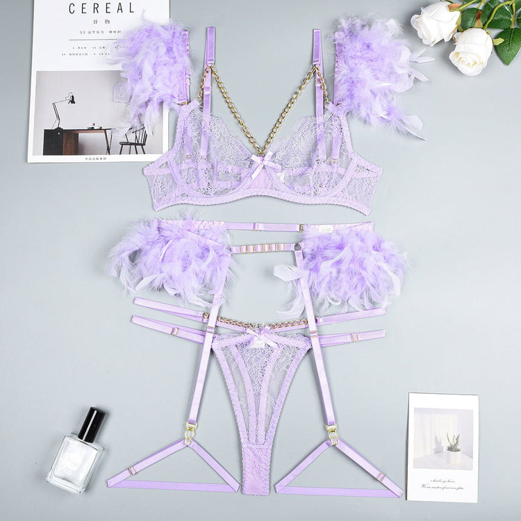 Chains Lace Sexy Lingerie Women Underwear Bra - Serenity Spaces