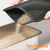 Cat Litter Mat Litter Box Mat, EVA Honeycomb Double Layer Design, Urine & Waterproof, Scatter Control Kitty Litter Mat, Less Waste, Easier to Clean,Washable, Black - Serenity Spaces