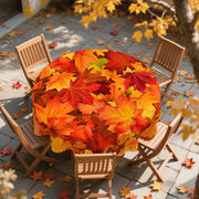 Gnizamafall Autumn Decoration Thanksgiving Gift Rectangular round Tablecloth, Maple Leaf Pattern Design, Thanksgiving Decoration