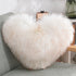Throw Pillows Heart Shape Long Plush Fluffy Shaggy Cushion Cover Sofa Cushions Decorative Pillow Covers Pillowcase White - Serenity Spaces