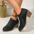 Chunky Heel Round Toe Ankle Boots With Side Zipper Design Fashion Fall Winter Short Boots For Women Shoes - Serenity Spaces