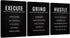 Hustle Grind Execute Wall Art Set - 3 Pieces 16"X24" Motivational Canvas Wall Art with Wooden Frame, Inspirational Quotes Decor for Office & Home Motivational Posters, Office & Gym Decor - Serenity Spaces