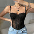 Women Tanks Lace Spaghetti Strap Top Summer Sleeveless Tops Open Back Bone Corset Bustier Sexy Slim Lingerie Bodyshaper Camisole - Serenity Spaces