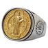 Christian Order Of St. Benedict In Titanium And Bronze Ring - Serenity Spaces