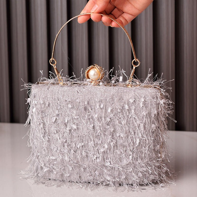 Tassel Handbags Women Dress Party Evening Bag Fashion Luxury Designer Square Bags Crossbody Shoulder Bag Ladies - Serenity Spaces