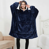 USB Heated Wearable Blanket Oversized Lazy Hoodie With Large Heating Area Back Cozy Warm Sherpa Hoodie Blanket No Battery Pack - Serenity Spaces