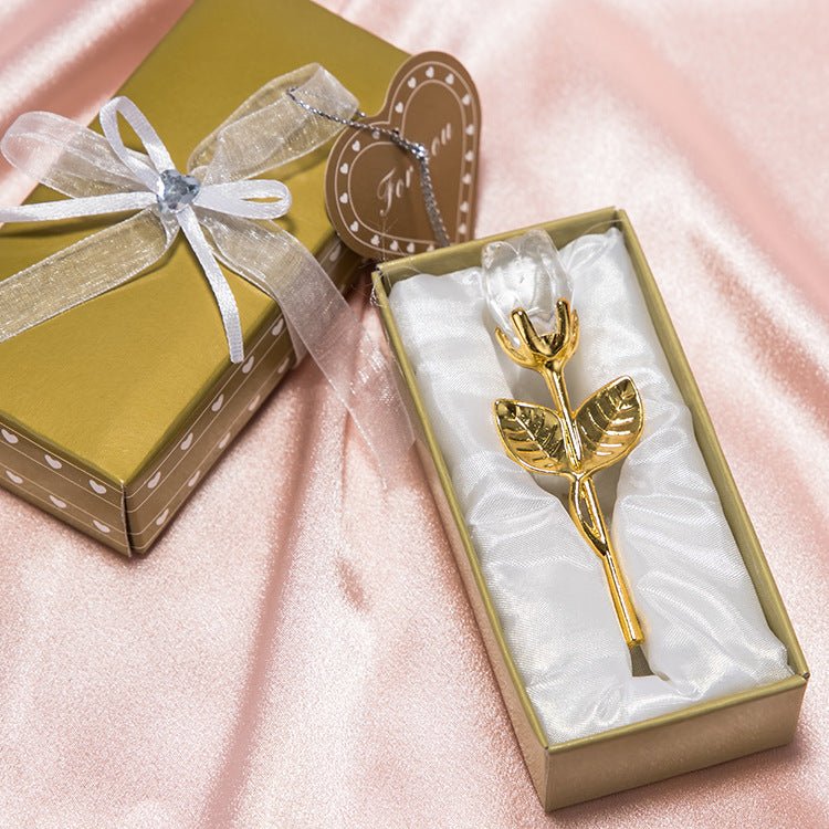 Metal Crystal Rose Decorations - Serenity Spaces