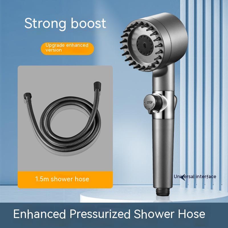 The Third Gear Adjustable Strong Supercharged Shower Head Household Bath Shower Hose Shower Head - Serenity Spaces