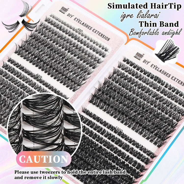 32 Rows Of Eyelashes Book Cluster 640 Segmented Lashes Set - Serenity Spaces