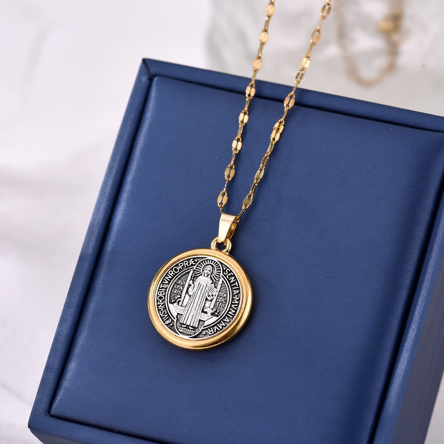 St. Benedict Necklace with Cross Charm - Serenity SpacesSt. Benedict Necklace with Cross Charm