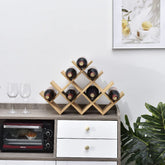 Wooden 13 - Bottle Wine Rack - Nature Wood 4 - Tier Wine Display Rack/Free Standing and Countertop Storage Shelf - Bottle Holder/Cabinet Glass XHJJ4 - NA - Serenity Spaces
