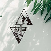 Mountain Wall Art, Mountain Waterfall Metal Wall Art Home Decor, Metal Wall Art, Home Decor Modern Art Wall Ornaments Artwork