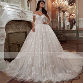 Off - shoulder French - style Bride Trailing Mori Style Simple Small Wedding Dress - Serenity Spaces