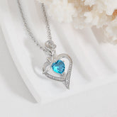 Rose Heart - shaped Necklace With Rhinestones Fashion Everlasting Flower Love Necklace For Women Valentine&