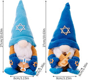 Hanukkah Gnomes Decorations 2 Pack - 11" Chanukah Gnomes Plush Decorations for Home & Table Centerpieces