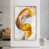 Abstract Yellow Grey Canvas Painting Home Decor - Serenity Spaces