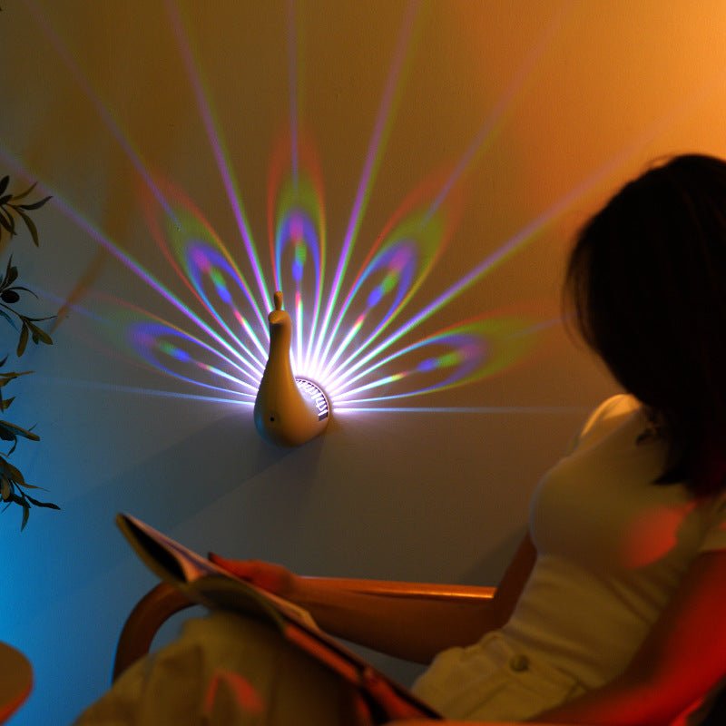 Peacocks Wall Lamp Colorful Ambient Lighting Modern Creative Atmosphere 3D Body Animal Lighting Lustre For Bedroom - Serenity Spaces
