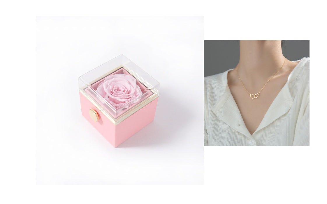 Fashion Acrylic Rotating Rose Jewelry Box - Serenity Spaces