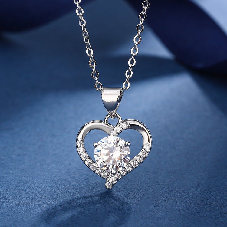 Love Design Silver Necklace Earrings Ring Suit Women - Serenity Spaces