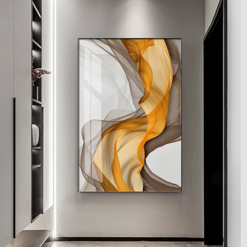 Abstract Yellow Grey Canvas Painting Home Decor - Serenity Spaces