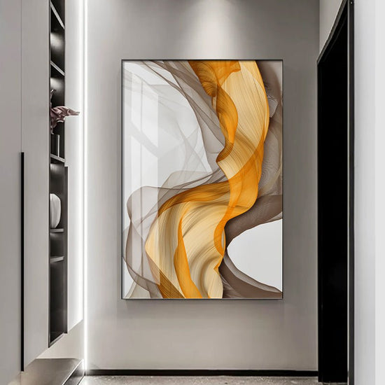 Abstract Yellow Grey Canvas Painting Home Decor - Serenity Spaces