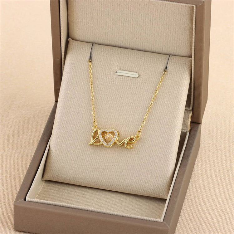 Valentines Day Gift New Titanium Steel Necklace Fashion New Love Smart Necklace Female Clavicle Chain Fashion Jewelry Woman - Serenity Spaces