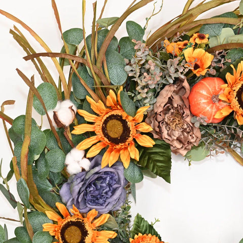 Artificial Fall 28" Floral Wreath for Thanksgiving Day