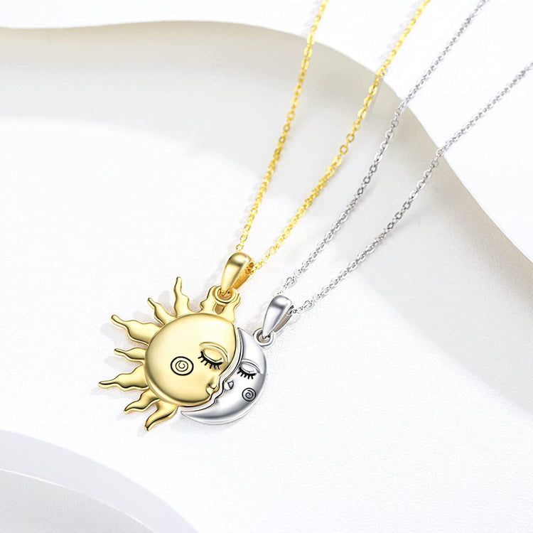 18K Golden Magnetic Sun Star Necklace Fashion Personality Couple Pendant Necklace Valentine&