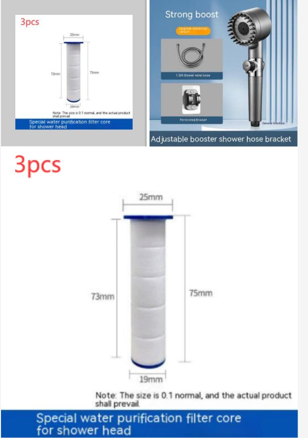 The Third Gear Adjustable Strong Supercharged Shower Head Household Bath Shower Hose Shower Head - Serenity Spaces