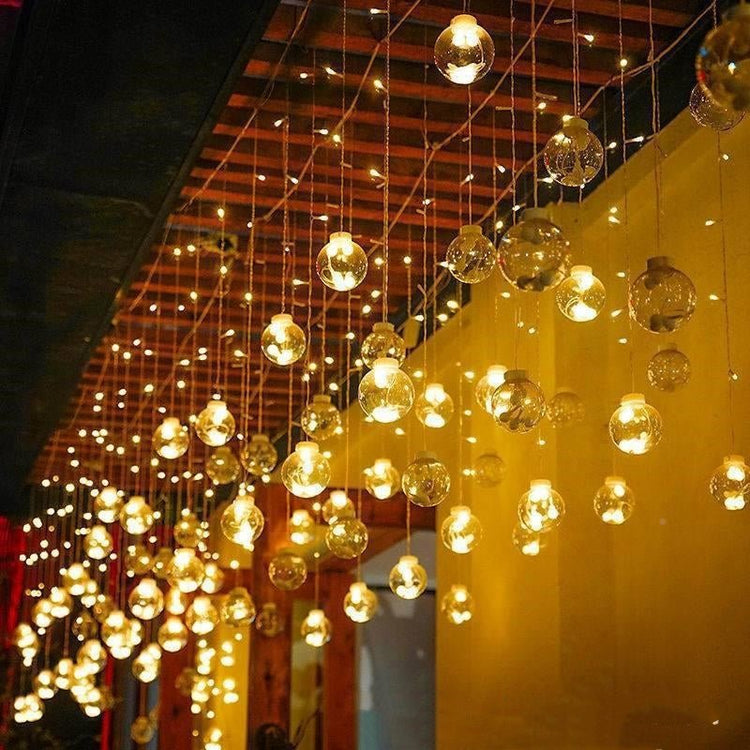 Led Wish Orbs Lighting Chain Star Moon Curtain Light Starry Sky - Serenity Spaces